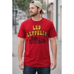 Led Zeppelin Graphic Band Tee XXL Red Licensed Rock Band Shirt Oversized NWOT
